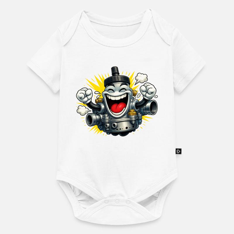 Vergaser Mofa Fun - Baby Premium Kurzarmbody - Weiß