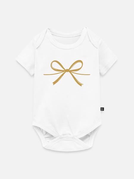 Schleife Personalisierbar - Baby Premium Kurzarmbody - Weiß