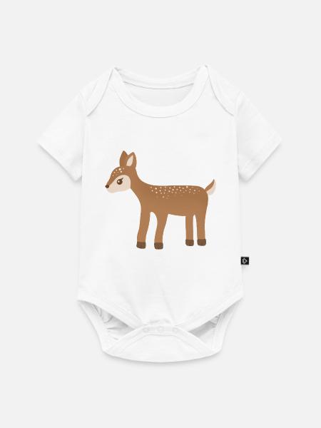 Fawn Dots Waldcharme - Baby Premium Kurzarmbody - Weiß