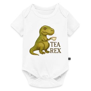 Tea Rex: Watercolor Dino Tea Time - Baby Premium short-sleeve bodysuit - white - Front