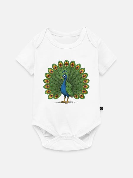 Pfauenwappen - Baby Premium Kurzarmbody - Weiß