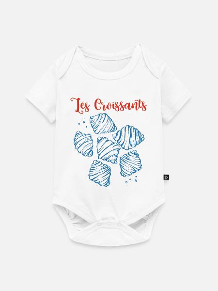 Les Croissants Blaue Skizzen - Baby Premium Kurzarmbody - Weiß