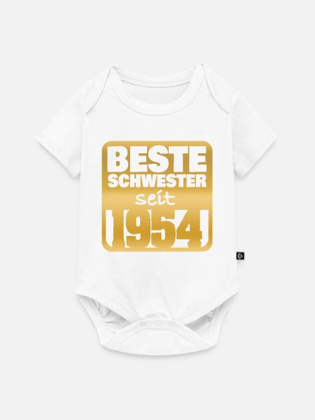Geburt 1954 - Baby Premium Kurzarmbody - Weiß