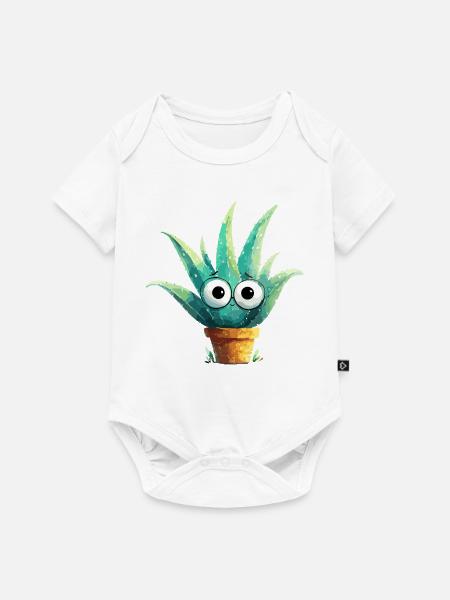 Fröhlicher Aloe mit Brille - Baby Premium Kurzarmbody - Weiß