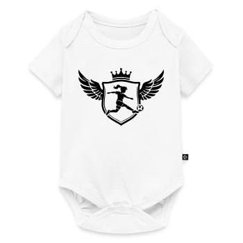 Fussballerin Wappen Fussball Girls - Baby Premium Kurzarmbody - Weiß - Vorne