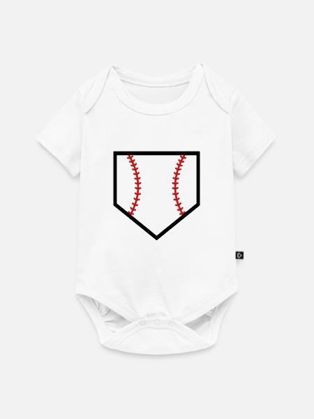 Baseball-Homeplate - Baby Premium Kurzarmbody - Weiß