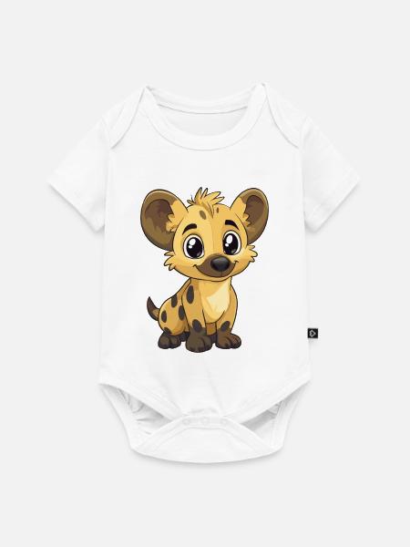 Kuschelhyäne Jungtier Charm - Baby Premium Kurzarmbody - Weiß