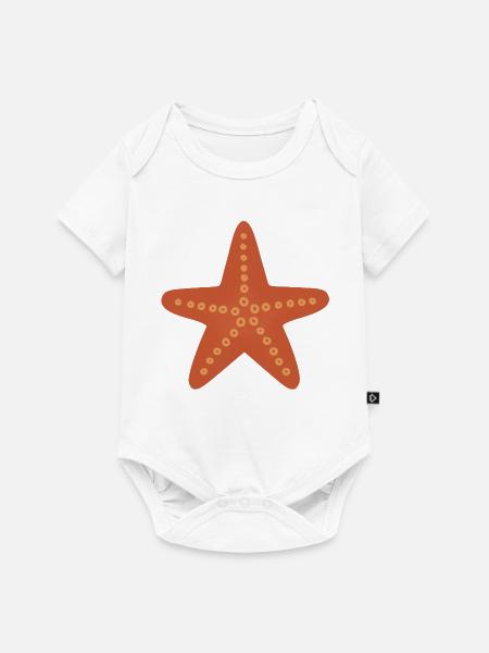 Gepunkteter Korallen-Seestern-Grafik - Baby Premium Kurzarmbody - Weiß