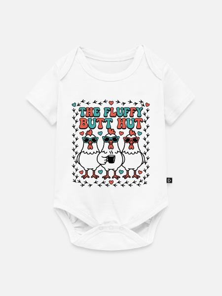 Hütte der flauschigen Hintern - Baby Premium Kurzarmbody - Weiß
