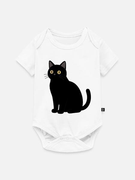 schwarze Katze Katze schwarz - Baby Premium Kurzarmbody - Weiß