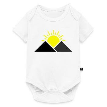 Sonne Berge Landschaft - Baby Premium Kurzarmbody - Weiß - Vorne