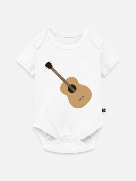 Akustische Gitarrensilhouette - Baby Premium Kurzarmbody - Weiß