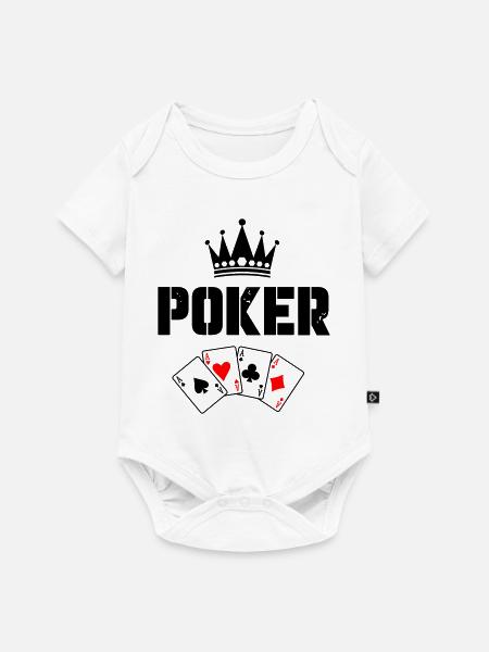 Poker Karten - Baby Premium Kurzarmbody - Weiß