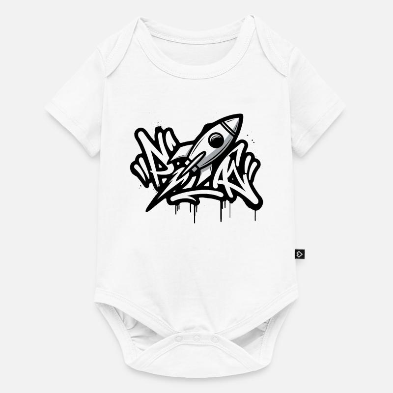 Fusée graffiti en noir et blanc - Body à manches courtes Premium Bébé - blanc