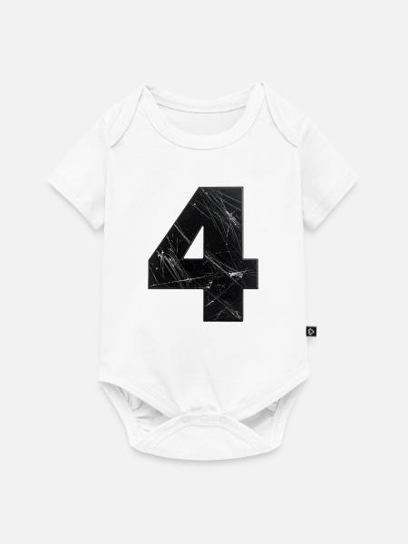 Grunge Vierzahl mit Kratzern - Baby Premium Kurzarmbody - Weiß