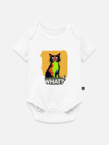 What Katze Farbexplosion - Baby Premium Kurzarmbody - Weiß
