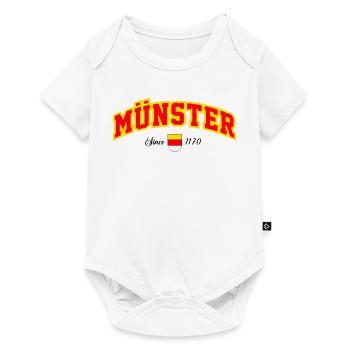 Bannière de Lettrage de la ville de Münster - Body à manches courtes Premium Bébé - blanc - Devant