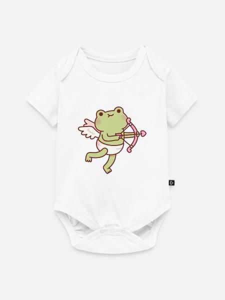 Süßer Frosch-Amor Engel - Baby Premium Kurzarmbody - Weiß