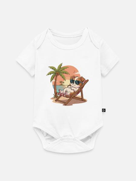 Strand-Lounge Corgi - Baby Premium Kurzarmbody - Weiß