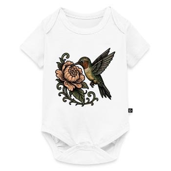 Hummingbird with Rose Vintage Tattoo - Baby Premium short-sleeve bodysuit - white - Front