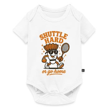 Shuttle Hard | Badminton Motivation Saying - Baby Premium short-sleeve bodysuit - white - Front