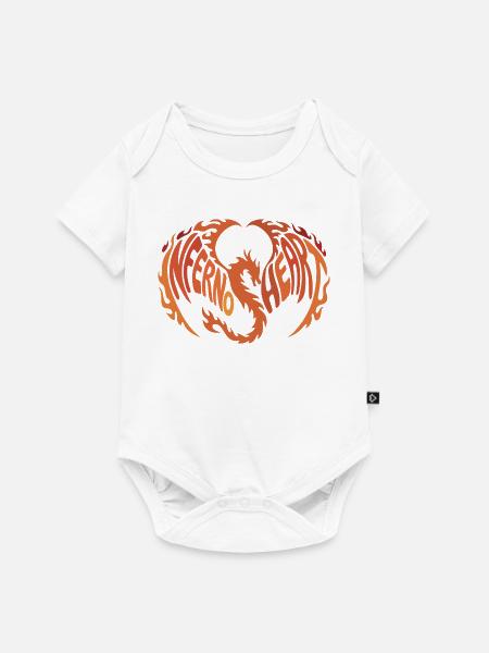 Inferno Herz Flammen-Design - Baby Premium Kurzarmbody - Weiß