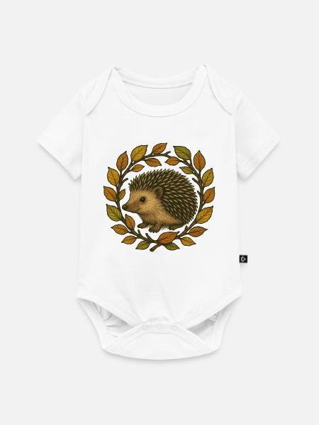Herbst-Igelkranz - Baby Premium Kurzarmbody - Weiß