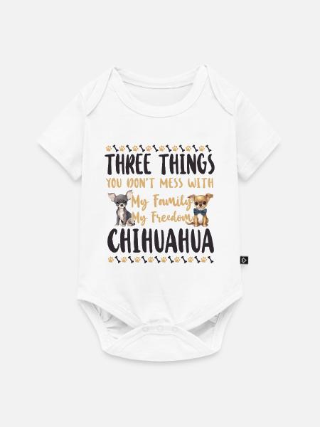 Chihuahua Chihuahueño Three Things - Baby Premium Kurzarmbody - Weiß