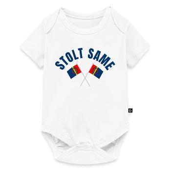 Proud Sámi – Crossed Flags - Baby Premium short-sleeve bodysuit - white - Front