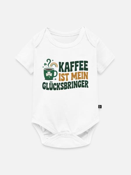 Kaffee ist mein Glücksbringer - Baby Premium Kurzarmbody - Weiß
