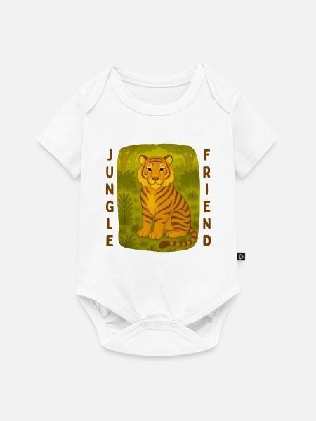 Tiger im Dschungel - Baby Premium Kurzarmbody - Weiß