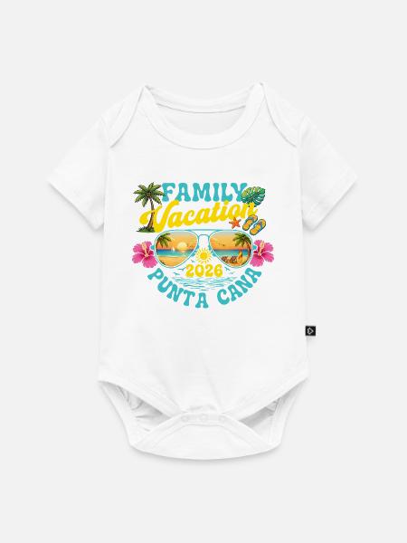 Familienurlaub Punta Cana 2026 Retro-Kreuzfahrtreise - Baby Premium Kurzarmbody - Weiß