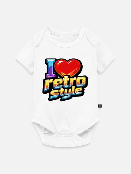 I Love Retro Style - Baby Premium Kurzarmbody - Weiß