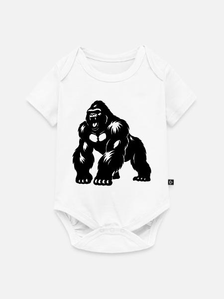 Gorilla Silverback Silhouette - Baby Premium Kurzarmbody - Weiß