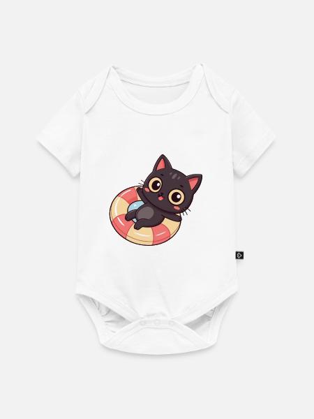 Katzen-Boje Kawaii Marine - Baby Premium Kurzarmbody - Weiß