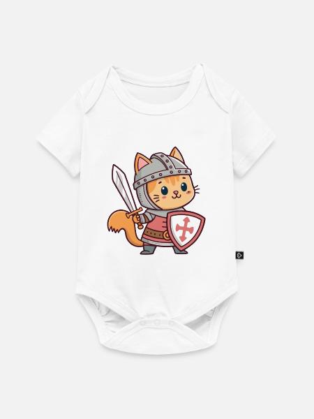 Heroischer Ritterkatze - Baby Premium Kurzarmbody - Weiß