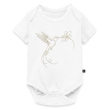 Minimalist Hummingbird Silhouette Bird Flying - Baby Premium short-sleeve bodysuit - white - Front