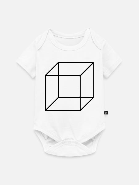 Würfel Quadrat - Baby Premium Kurzarmbody - Weiß