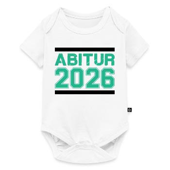 Abitur 2026 Abschluss – Raues Finish - Baby Premium Kurzarmbody - Weiß - Vorne