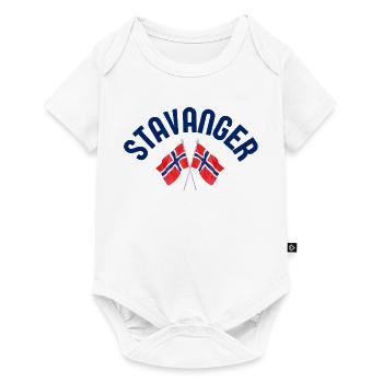 Drapeaux de Norvège de Stavanger - Body à manches courtes Premium Bébé - blanc - Devant