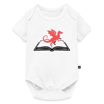 Dragon sur un livre fantastique - Body à manches courtes Premium Bébé - blanc - Devant