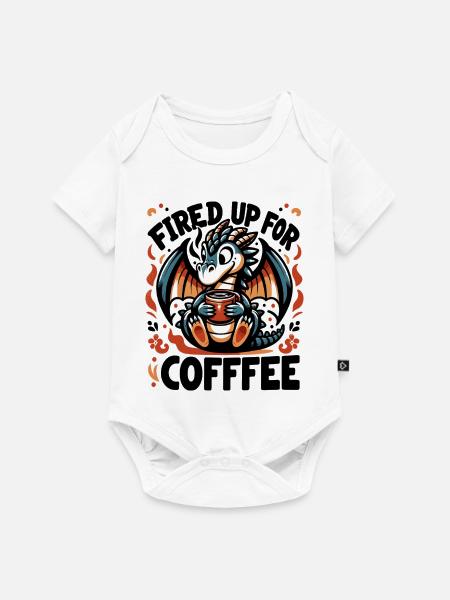 Kaffee Drache Feuerfreude - Baby Premium Kurzarmbody - Weiß