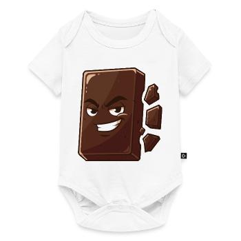 Charming chocolate block with grin - Baby Premium short-sleeve bodysuit - white - Front