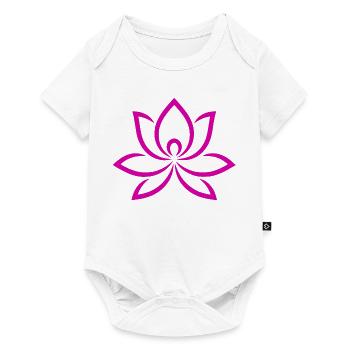 Flowing lotus flower in pink - Baby Premium short-sleeve bodysuit - white - Front