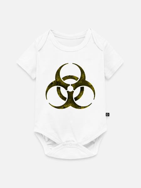 Gelbes Biohazard-Symbol - Baby Premium Kurzarmbody - Weiß