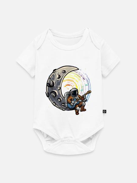Mond-Groove Astronaut - Baby Premium Kurzarmbody - Weiß