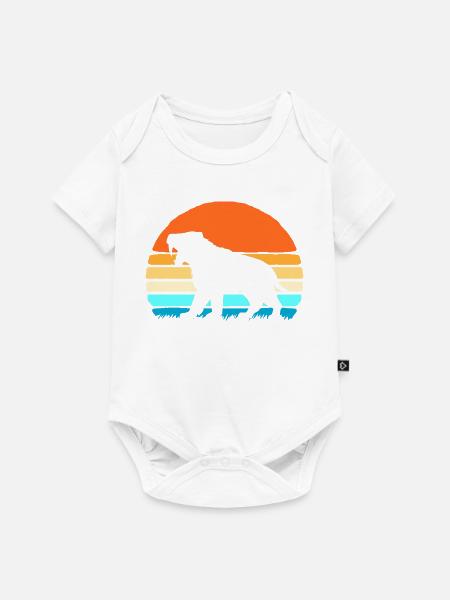 Urzeit Säbelzahntiger - Baby Premium Kurzarmbody - Weiß
