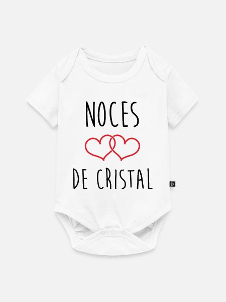 Crystal Wedding 15 Jahre Ehe - Baby Premium Kurzarmbody - Weiß