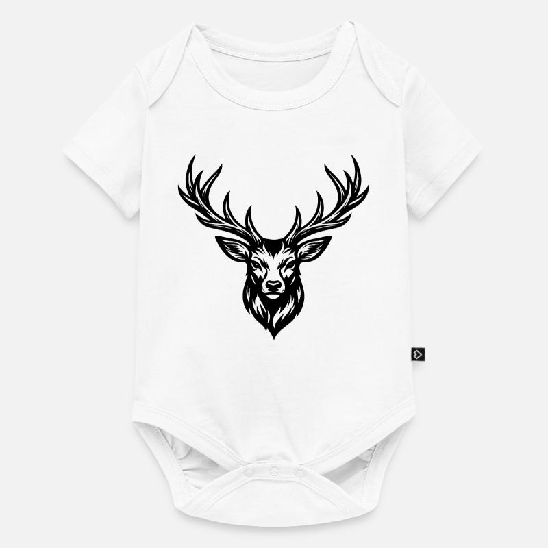 Dessin classique du cerf - Body à manches courtes Premium Bébé - blanc