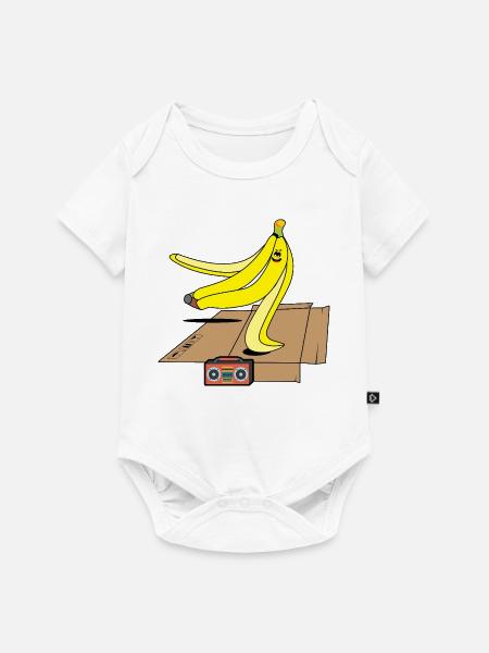Banana Boombox Boogie - Baby Premium Kurzarmbody - Weiß